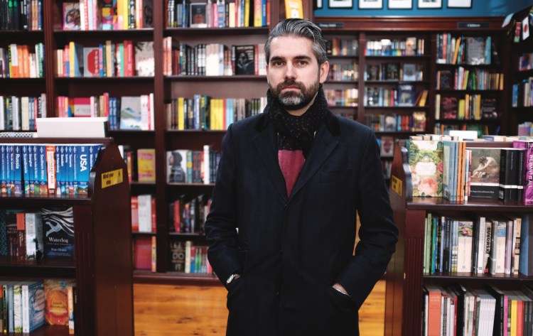 Ben Brooker in book shop